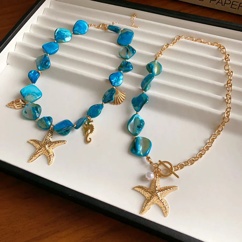 Bellamy Bohemian Beaded Starfish Necklace
