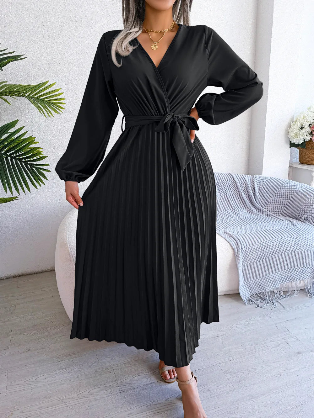 Rhonda Romantic Maxi Pleated Dress