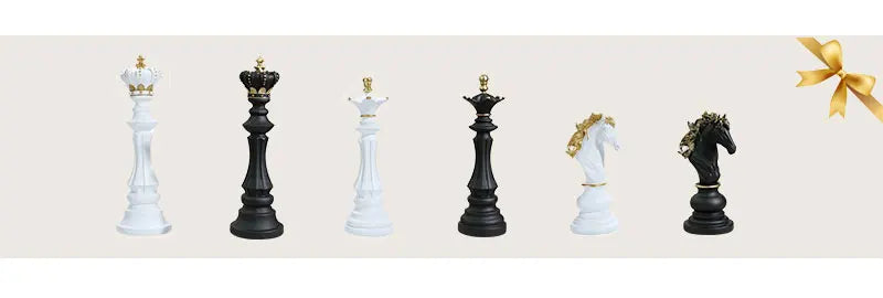 Kasparov Chess Home Figurines: King, Queen, Knight Statue Collection