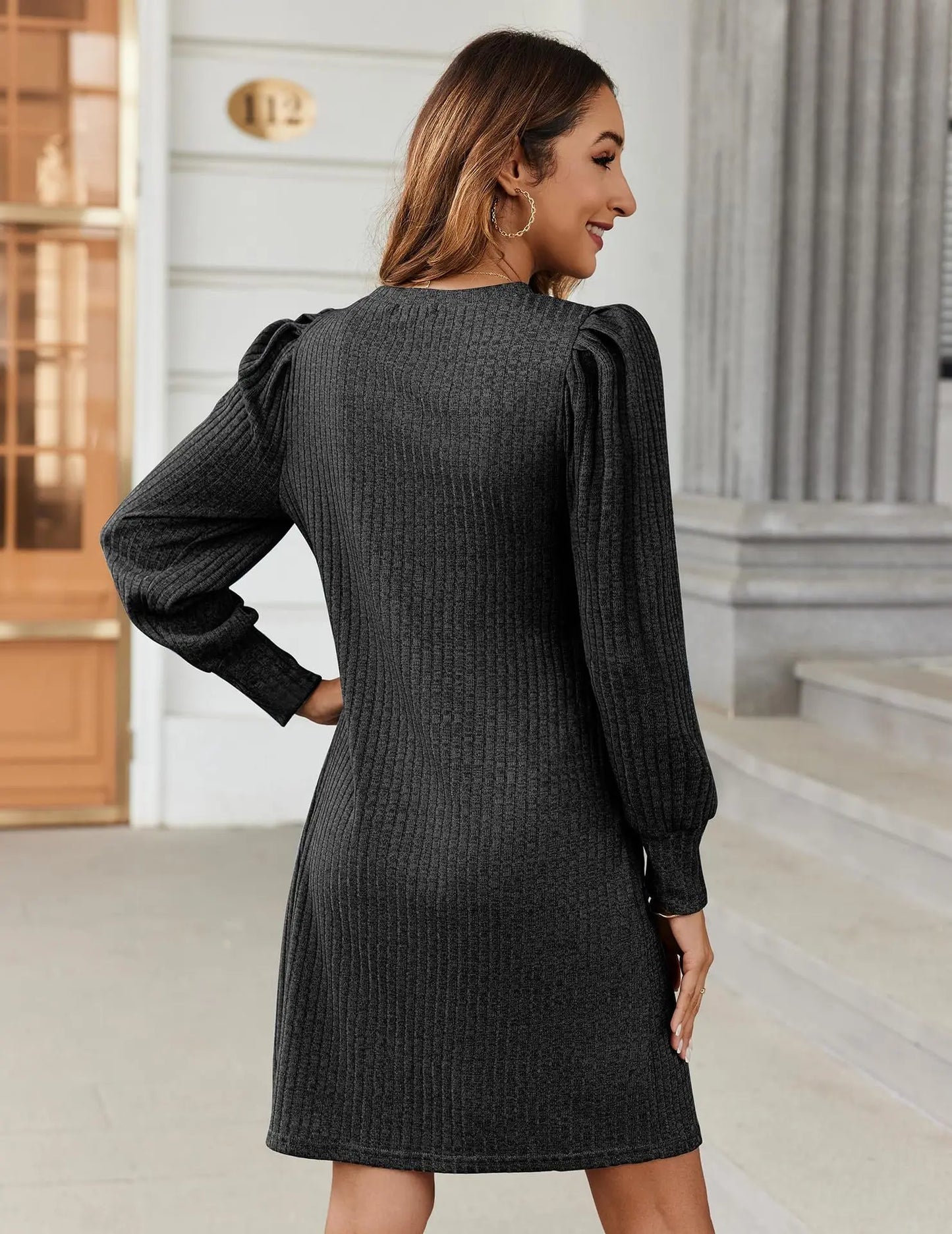 Ariana Sweater Bubble Long Sleeve Dress