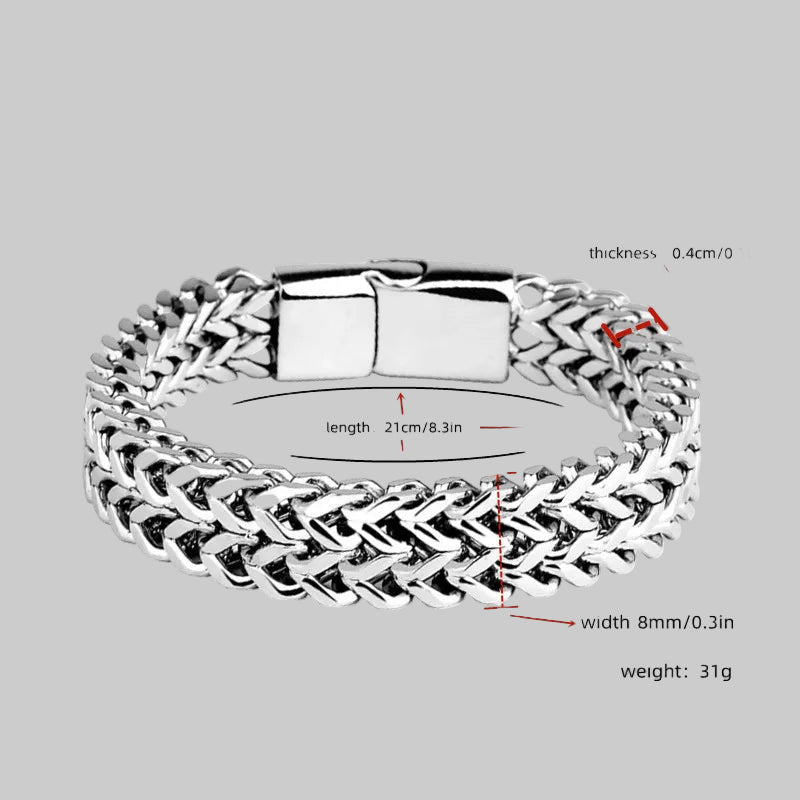 Stanford Stainless Steel Braided Double Magnetic Buckle Bracelet