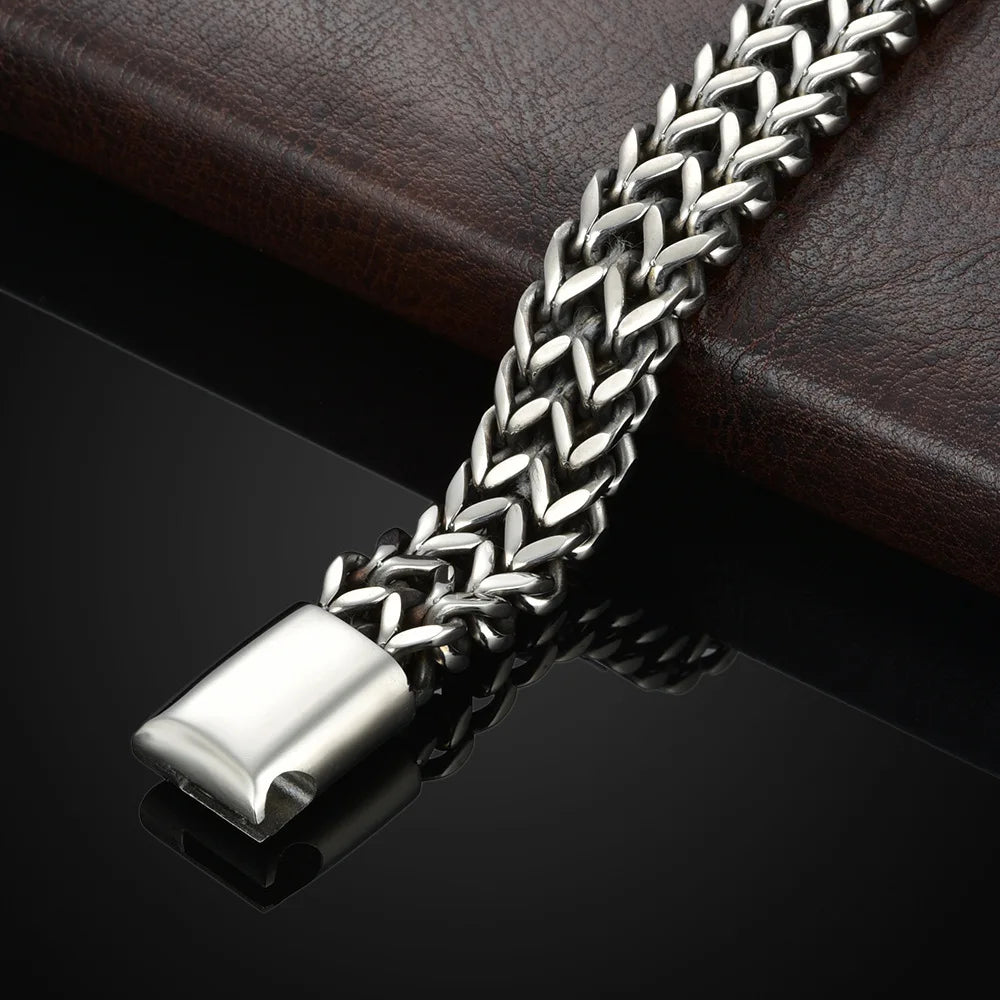 Stanford Stainless Steel Braided Double Magnetic Buckle Bracelet