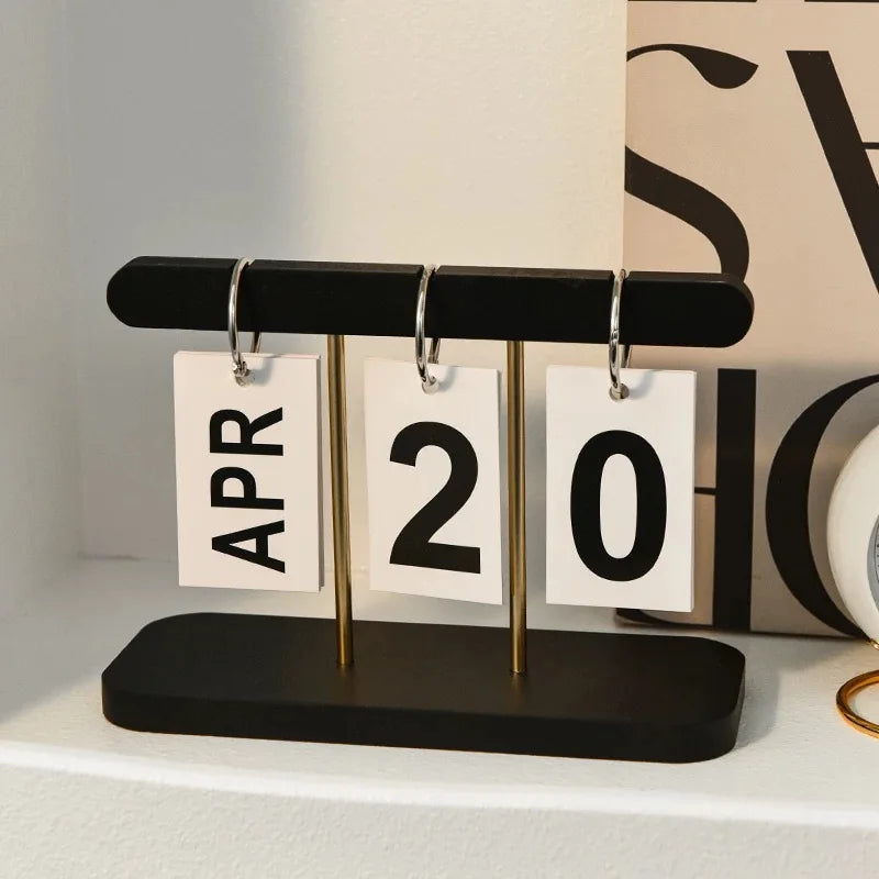 Felicity Flip Wooden Perpetual Calendar