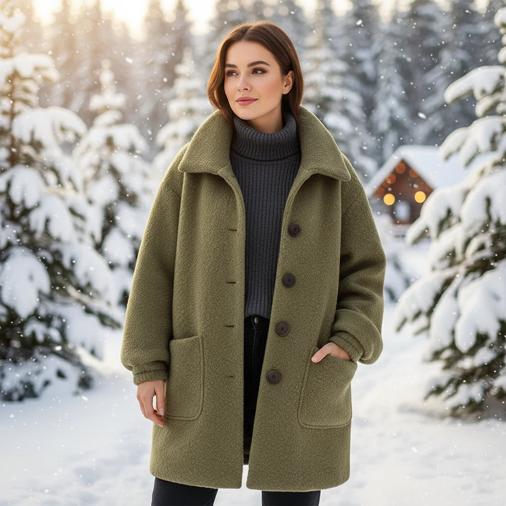 Diana Diamante Loose Plush Overcoat