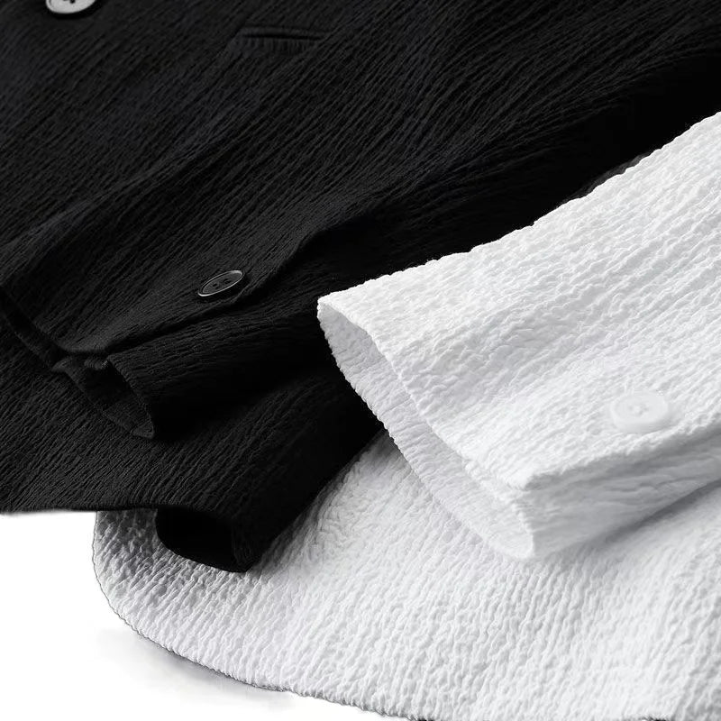 Close-up of black and white textured fabric