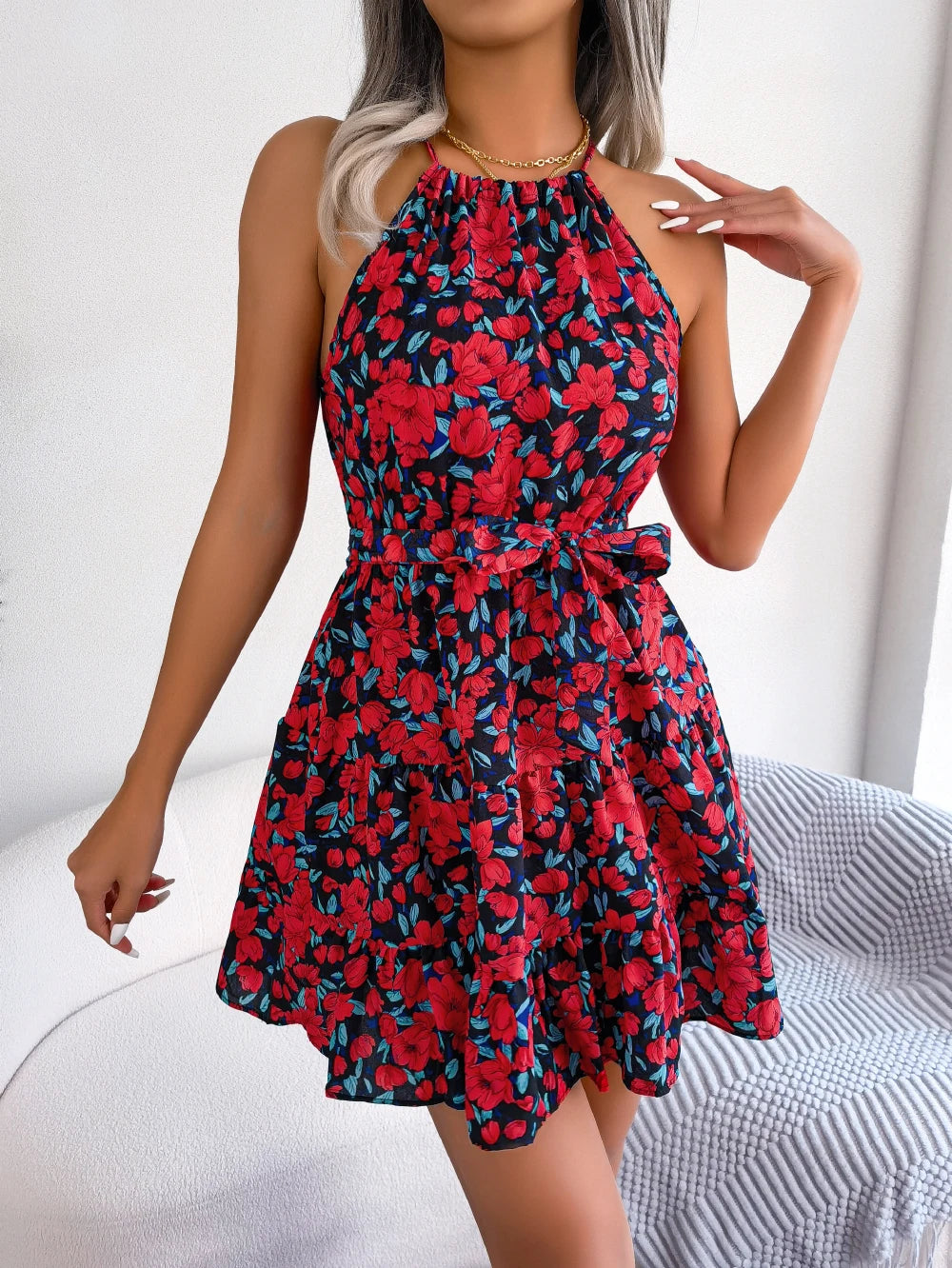 Juliet Floral Halter Dress