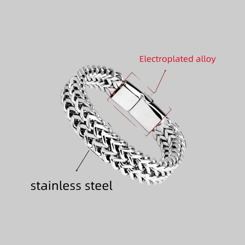 Stanford Stainless Steel Braided Double Magnetic Buckle Bracelet