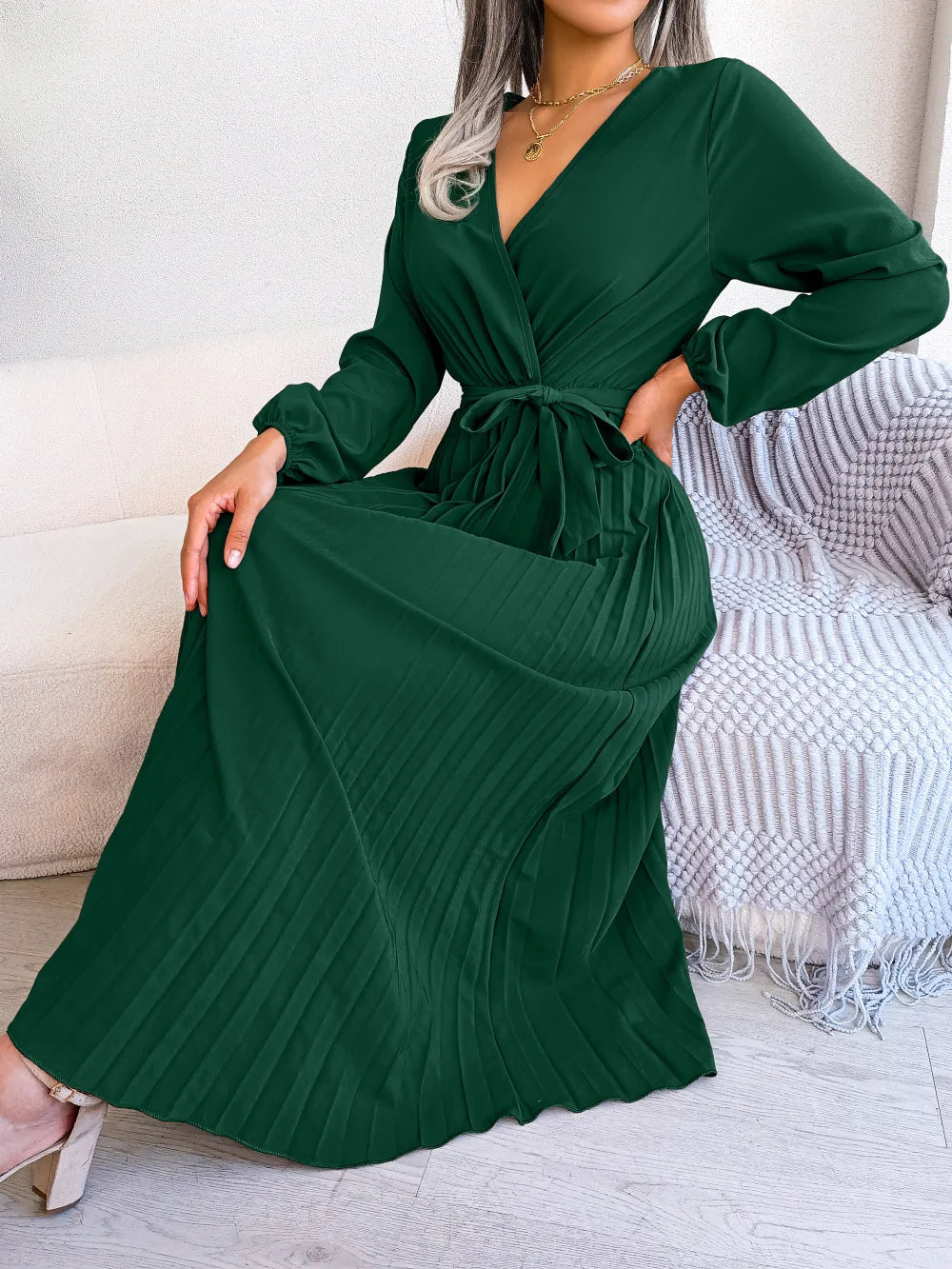 Rhonda Romantic Maxi Pleated Dress