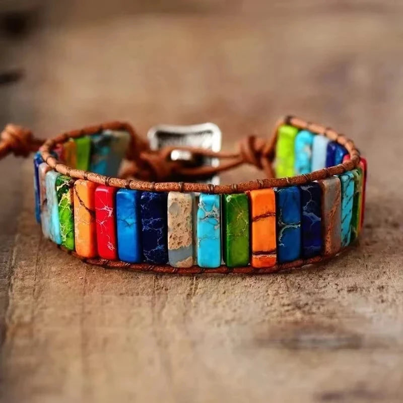 Bellamy Bohemian Colorful Natural Stone Rope Bracelet