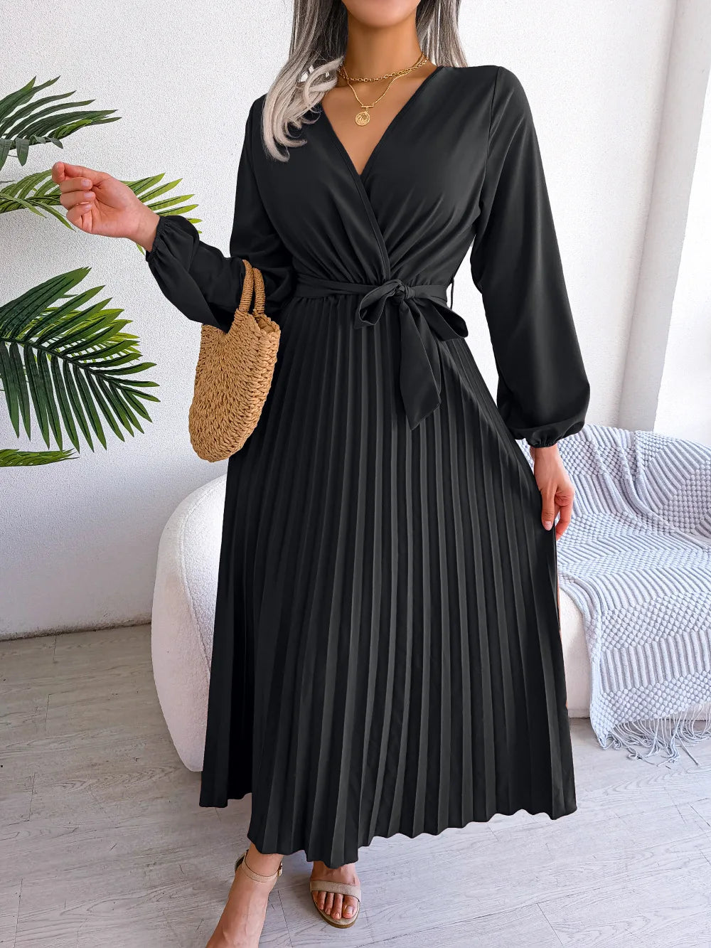Rhonda Romantic Maxi Pleated Dress