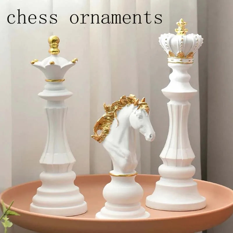 Kasparov Chess Home Figurines: King, Queen, Knight Statue Collection