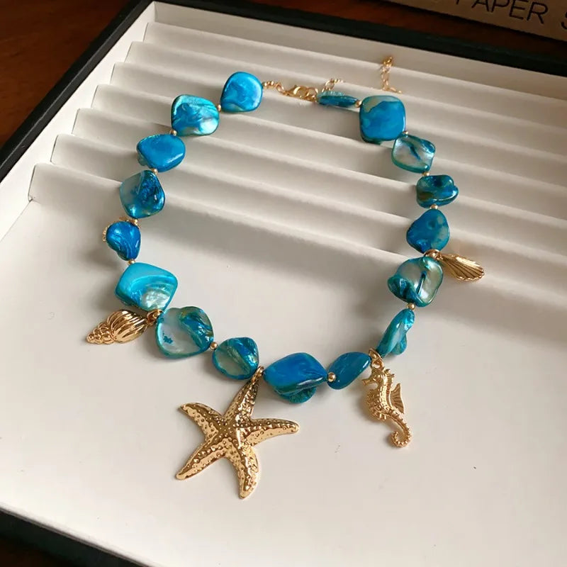 Bellamy Bohemian Beaded Starfish Necklace