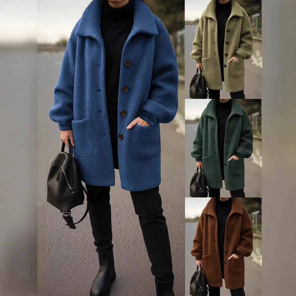 Diana Diamante Loose Plush Overcoat