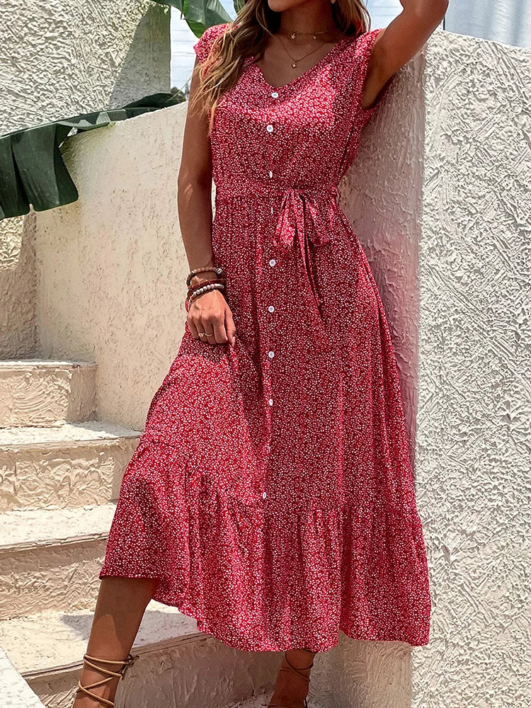 Vanessa Versatile V-neck Long Dress