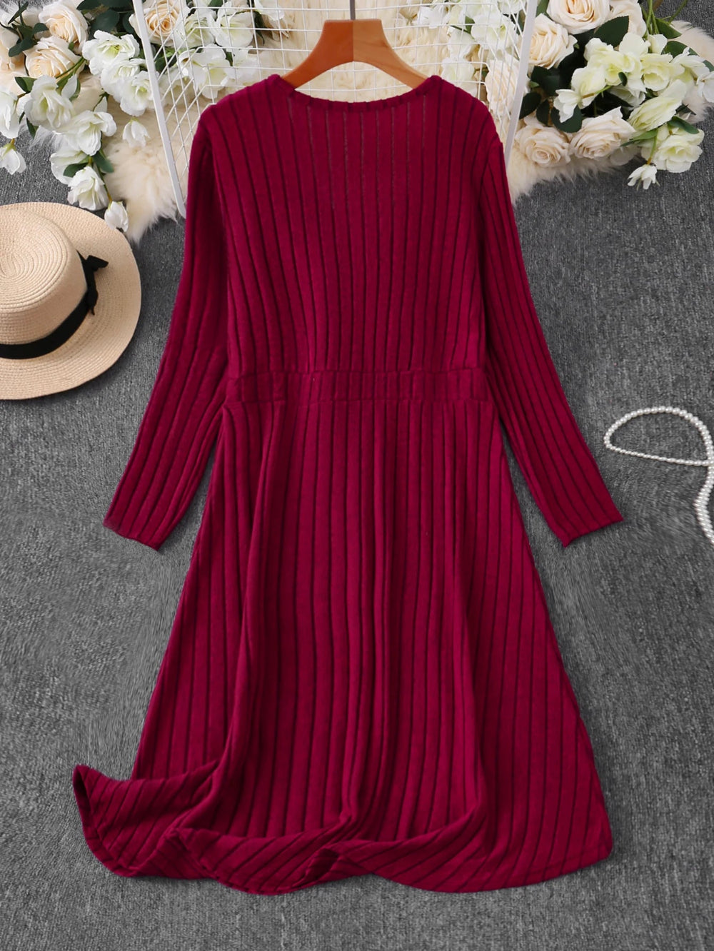 Vanessa V-Neck Sexy Sweater Dress