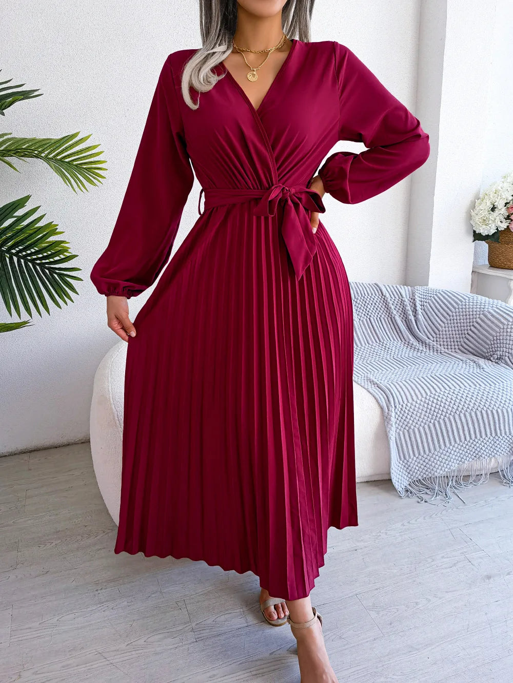 Rhonda Romantic Maxi Pleated Dress