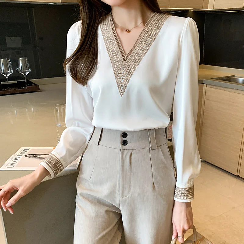 Christie Chiffon V-Neck Blouse