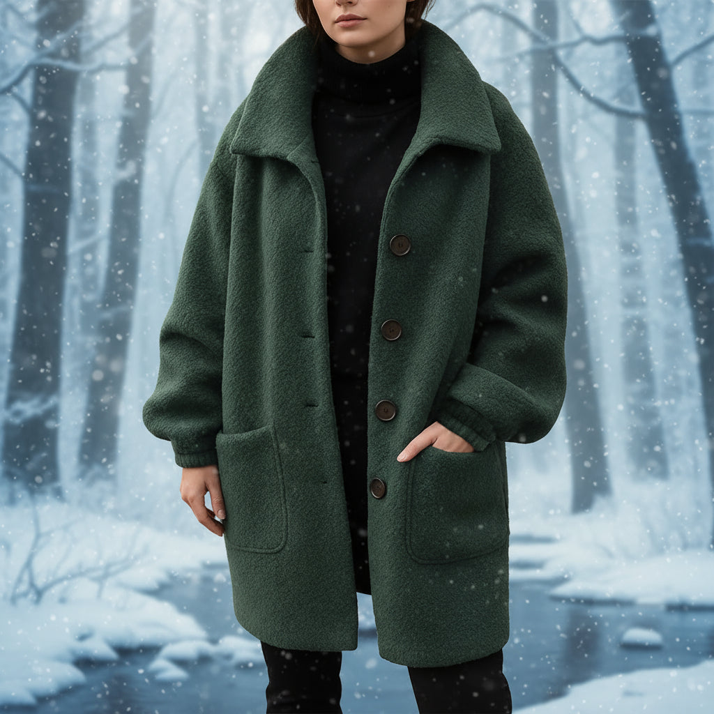 Diana Diamante Loose Plush Overcoat
