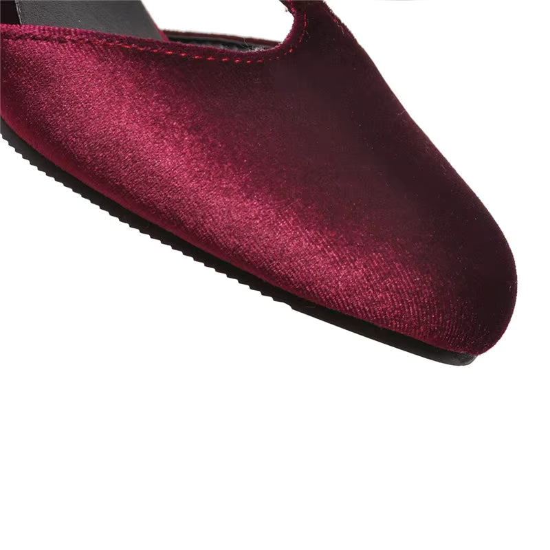 Tara T-Strap Velvet Shoes