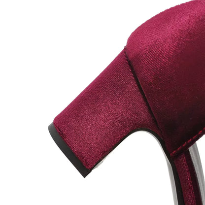 Tara T-Strap Velvet Shoes
