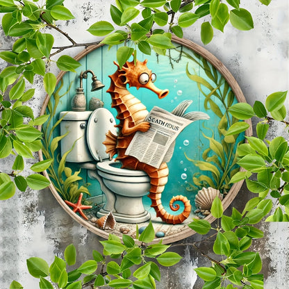 Seahorse Toilet Wooden Decor