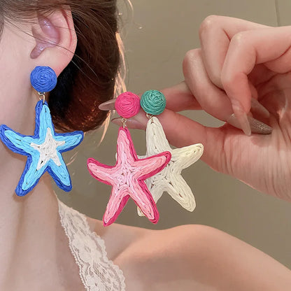 Raffia Starfish Earrings