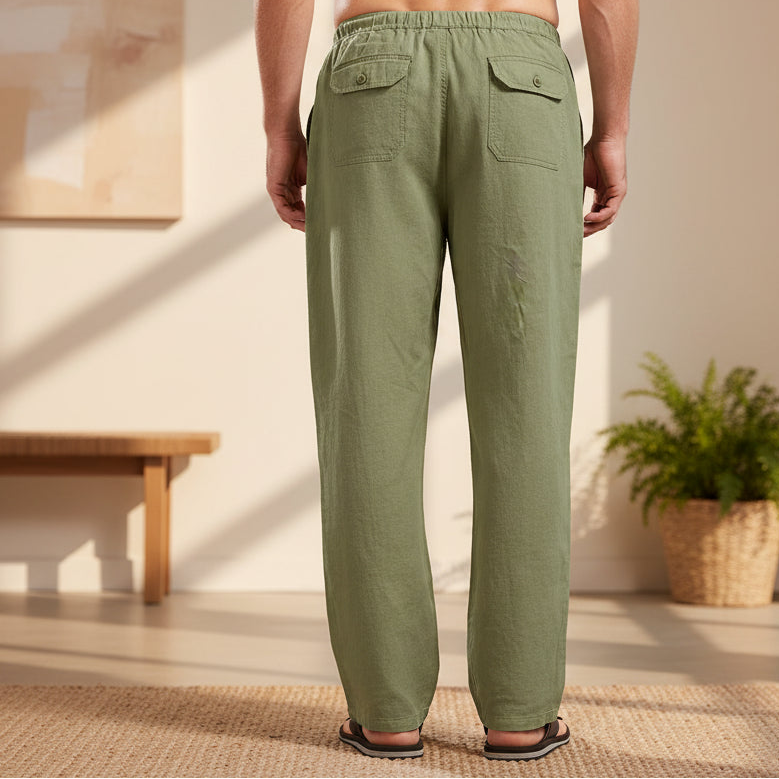 Green pants on a white background