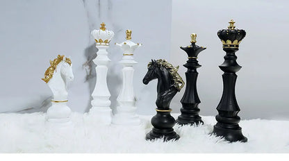 Kasparov Chess Home Figurines: King, Queen, Knight Statue Collection