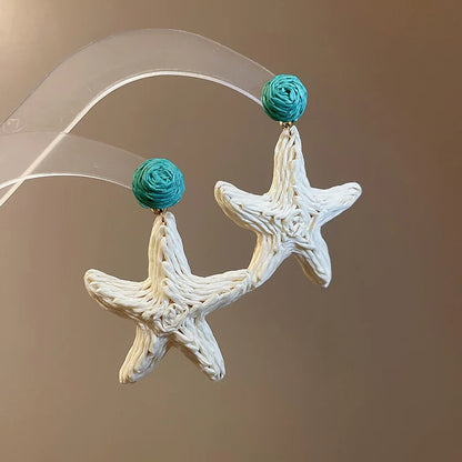 Raffia Starfish Earrings