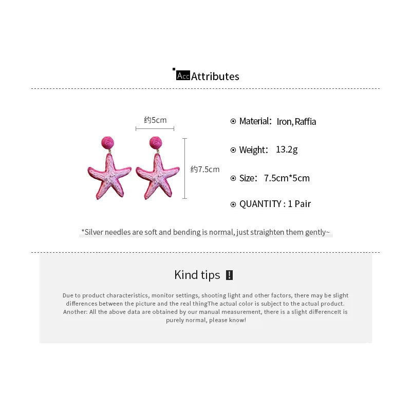 Raffia Starfish Earrings