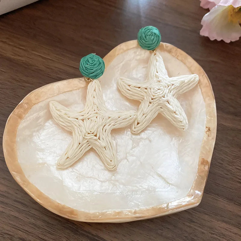 Raffia Starfish Earrings