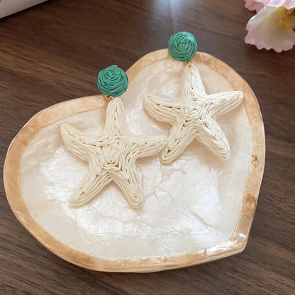 Raffia Starfish Earrings