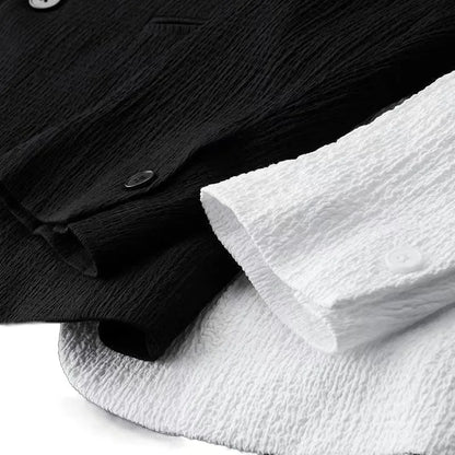Close-up of black and white textured fabric