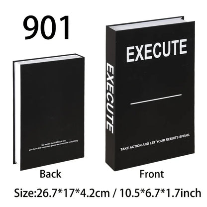 Black book with 'EXECUTE' on the cover, showing front and back views.