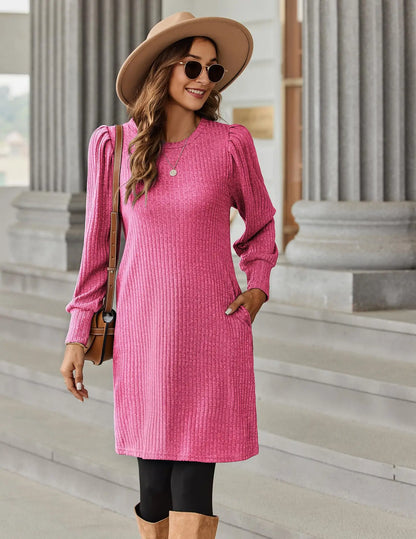 Ariana Sweater Bubble Long  Sleeve Dress
