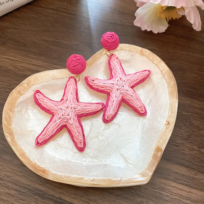 Raffia Starfish Earrings