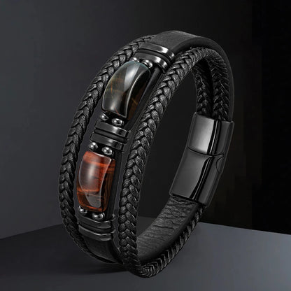 Bellamy Handmade Natural Stone Leather Bracelet