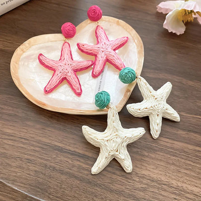 Raffia Starfish Earrings