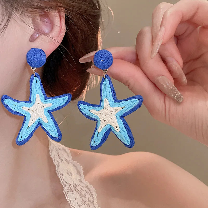 Raffia Starfish Earrings