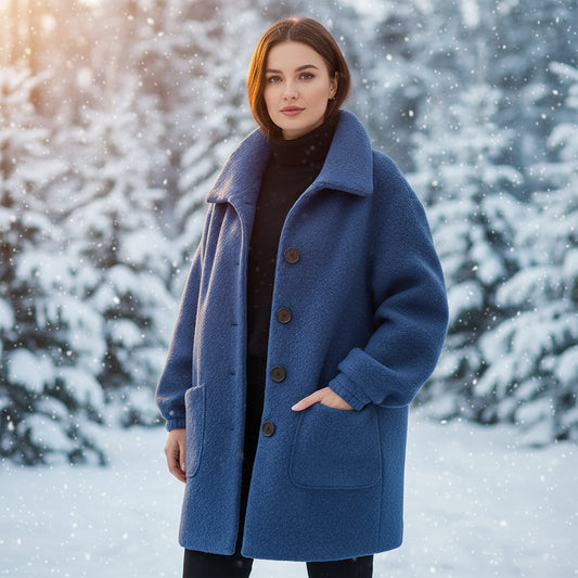 Diana Diamante Loose Plush Overcoat
