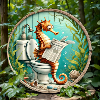 Seahorse Toilet Wooden Decor