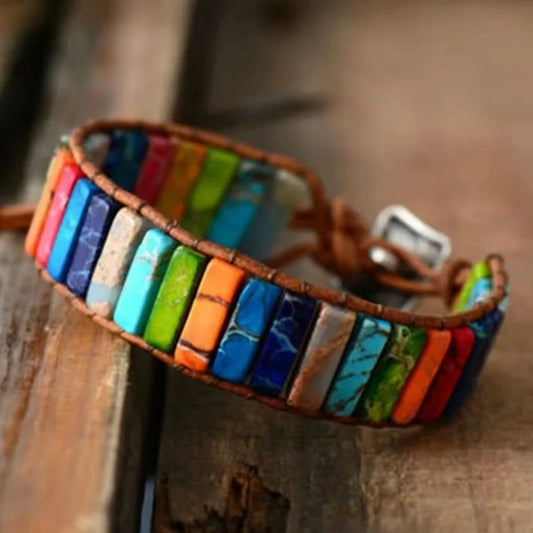 Bellamy Bohemian Colorful Natural Stone Rope Bracelet