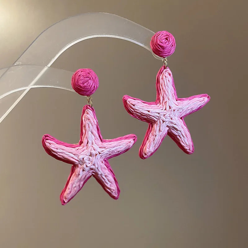 Raffia Starfish Earrings