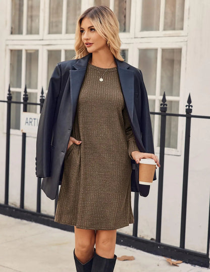 Ariana Sweater Bubble Long  Sleeve Dress