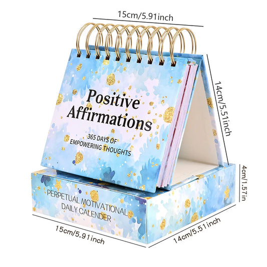365 Days Positive Affirmations Flip Coil Desk Calendar With Inspirational Quotes