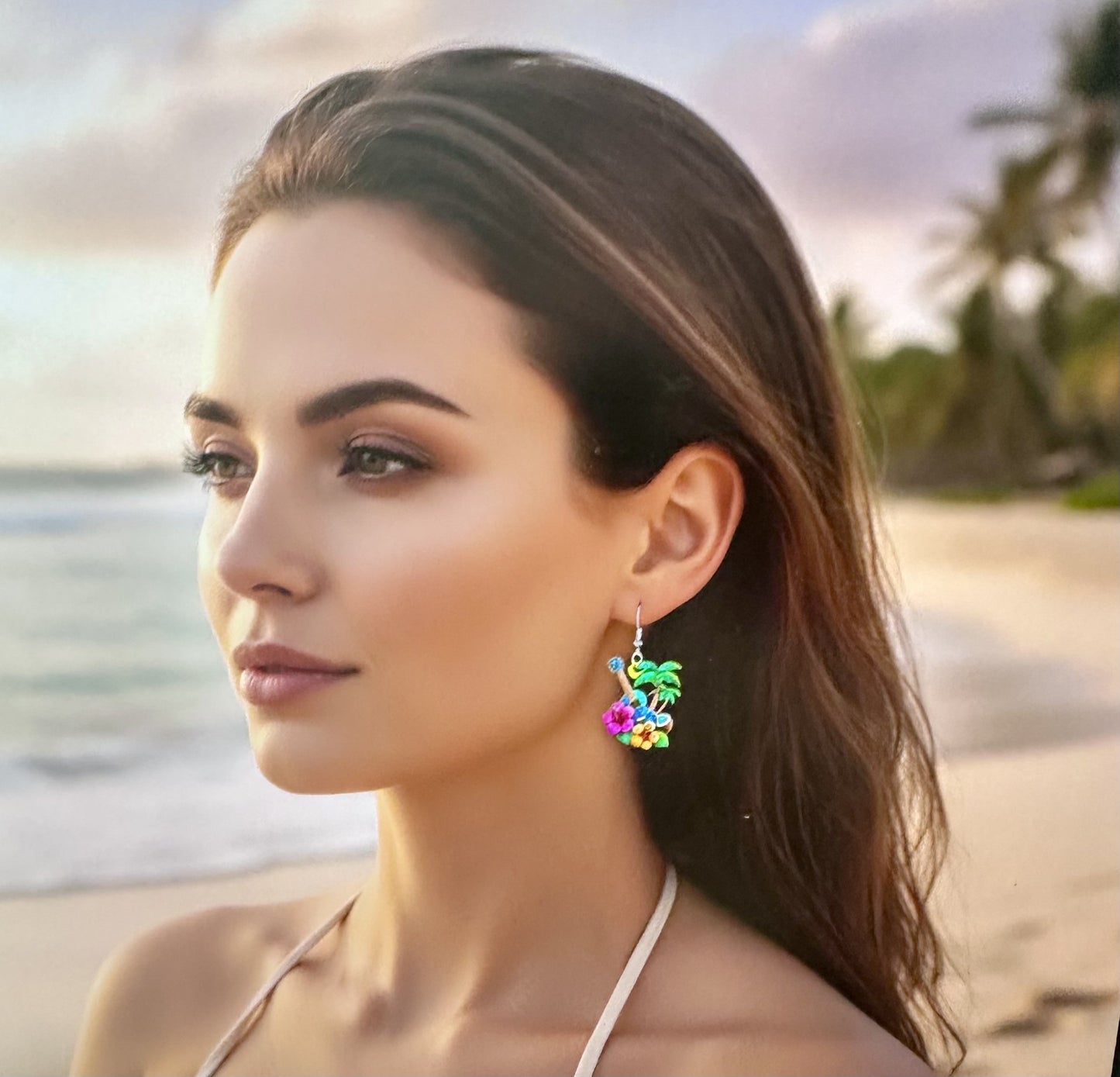 Floral Guitar Flower Earrings